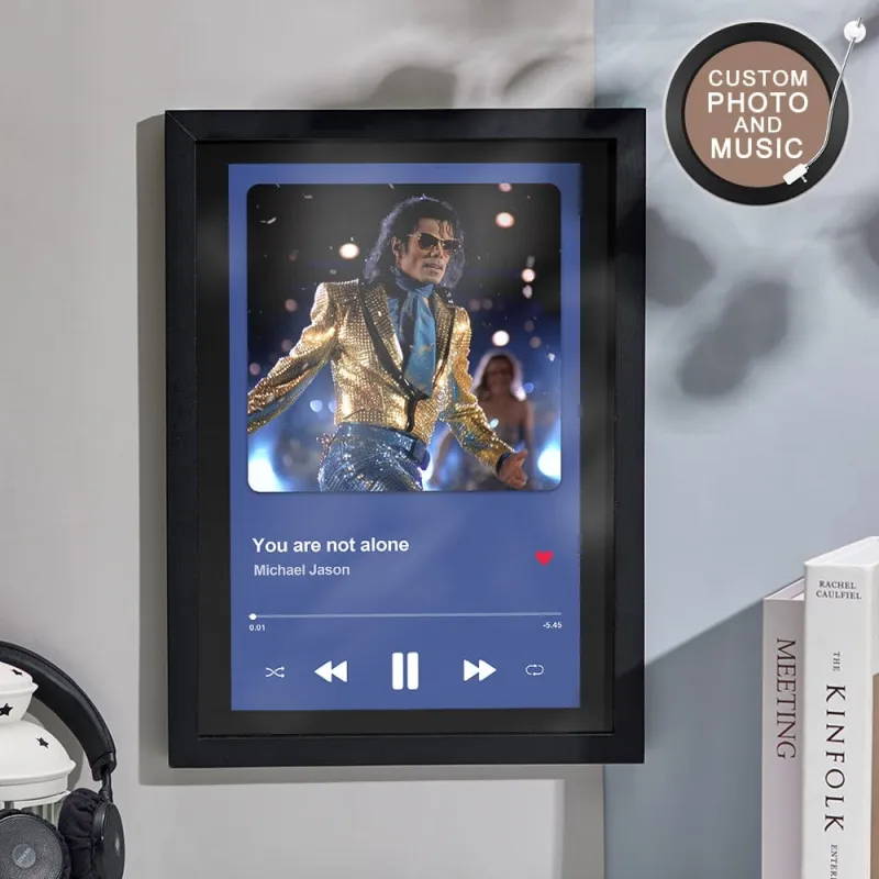NFC custom photo song frame pairing a personalized picture with music playback details
